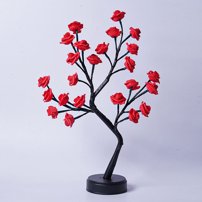 STORAZONE Electronics Red Rose / Usb Plug In Table Lamp Flower Tree Rose Lamps Fairy Desk Night Lights USB Operated Gifts For Wedding Valentine Christmas Decoration