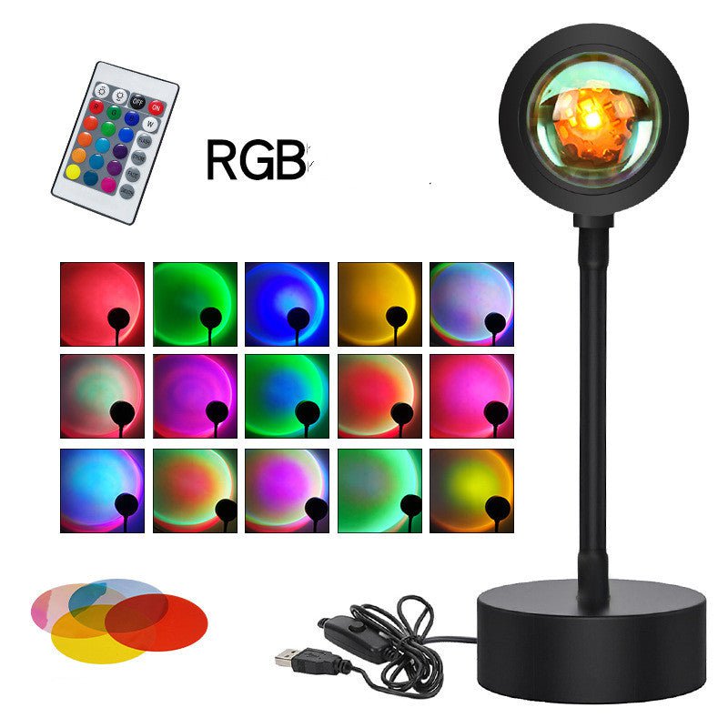 STORAZONE Electronics RGB remote control version / 5V Sunset Projection Lamp Sunset Projector Night Light Wall Decoration Lighting