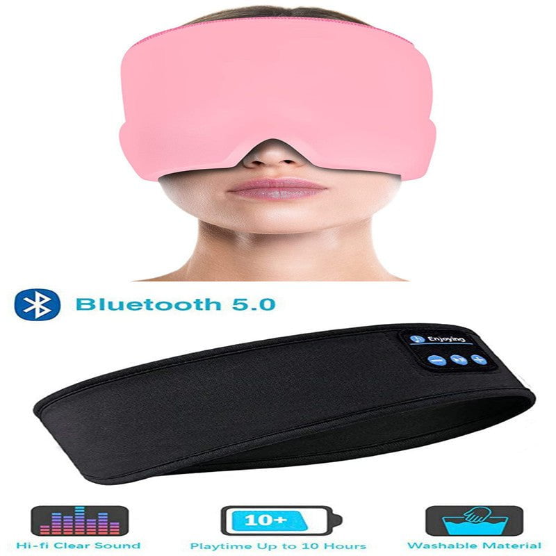 STORAZONE Electronics Set4 Wireless Bluetooth Sleeping Headphones Headband Thin Soft Elastic Comfortable Music Ear Phones Eye Mask For Side Sleeper Sports