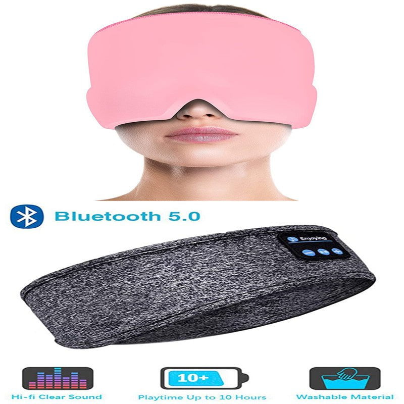 STORAZONE Electronics Set8 Wireless Bluetooth Sleeping Headphones Headband Thin Soft Elastic Comfortable Music Ear Phones Eye Mask For Side Sleeper Sports