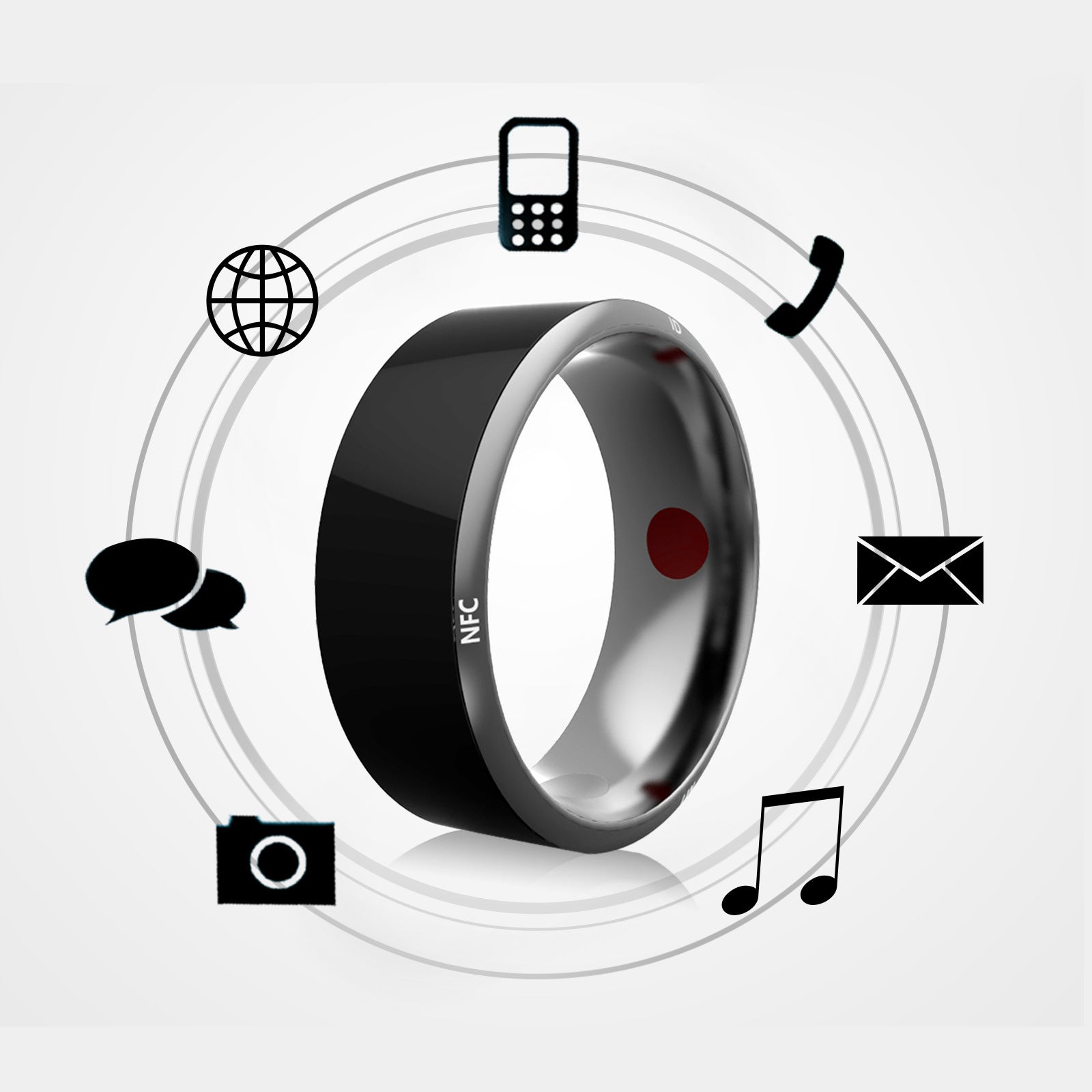 STORAZONE Electronics Smart Ring Wearable Device Multifunctional Black High-tech