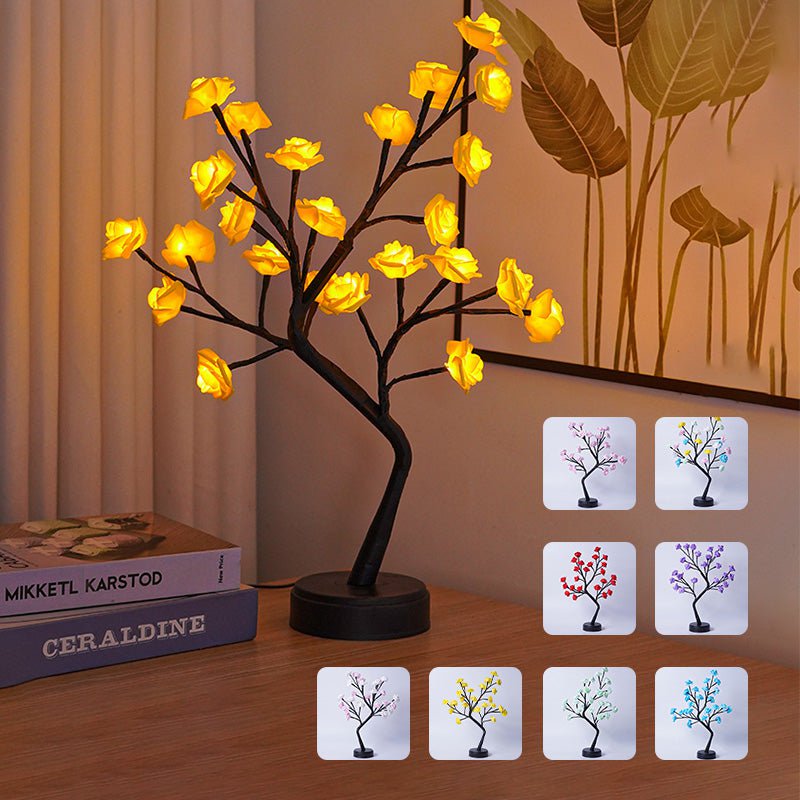 STORAZONE Electronics Table Lamp Flower Tree Rose Lamps Fairy Desk Night Lights USB Operated Gifts For Wedding Valentine Christmas Decoration