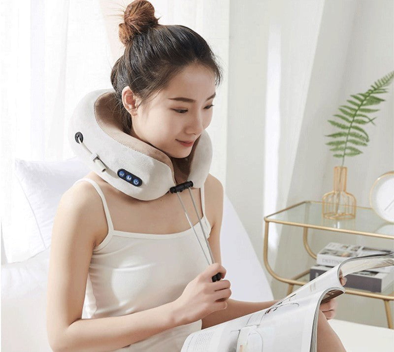 STORAZONE Electronics U Shaped Massage Pillow Neck Massage Device Electric Neck Massager Apparatus Shoulder Back Cervical Massager For Body Relaxation