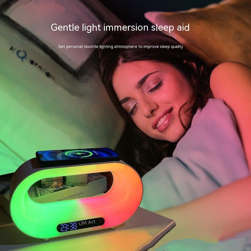 STORAZONE Electronics USB / White Multi-function 3 In 1 LED Night Light APP Control RGB Atmosphere Desk Lamp Smart Multifunctional Wireless Charger Alarm Clock