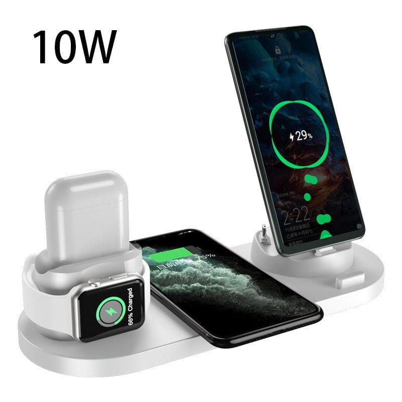 STORAZONE Electronics White / 10w / USB Wireless Charger For IPhone Fast Charger For Phone Fast Charging Pad For Phone Watch 6 In 1 Charging Dock Station