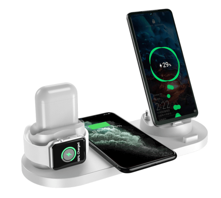 STORAZONE Electronics White / 15W / USB Wireless Charger For IPhone Fast Charger For Phone Fast Charging Pad For Phone Watch 6 In 1 Charging Dock Station