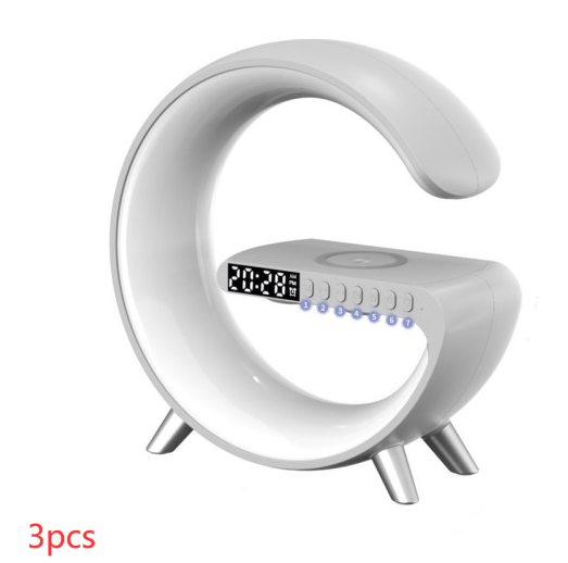 STORAZONE Electronics White 3pcs / EU New Intelligent G Shaped LED Lamp Bluetooth Speake Wireless Charger Atmosphere Lamp App Control For Bedroom Home Decor