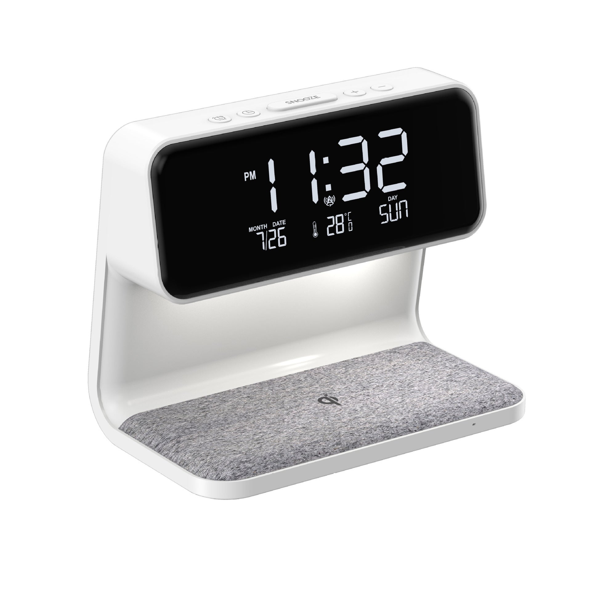 STORAZONE Electronics White / EU Creative 3 In 1 Bedside Lamp Wireless Charging LCD Screen Alarm Clock  Wireless Phone Charger