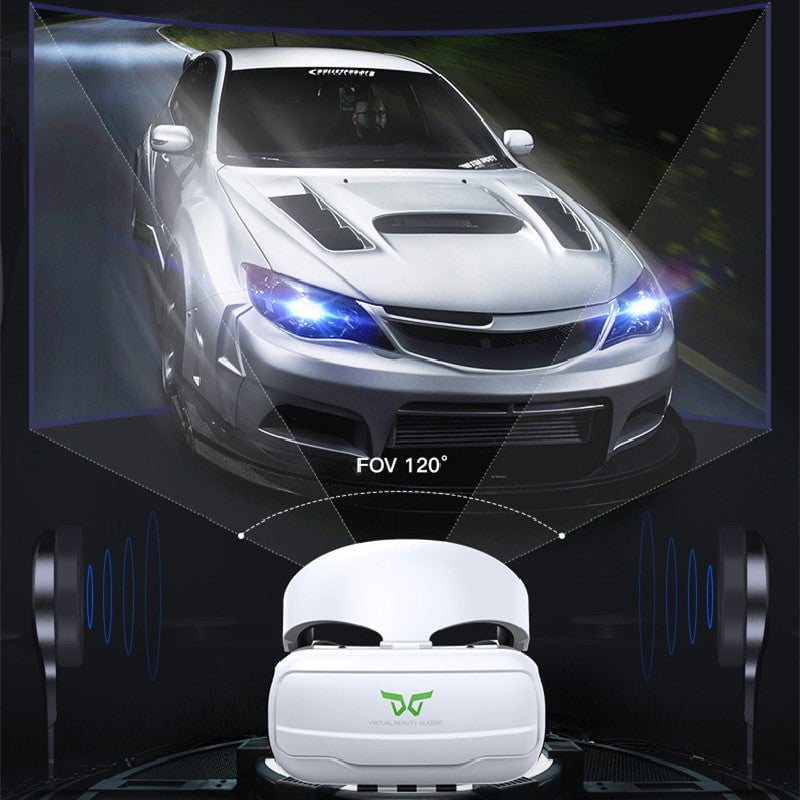 STORAZONE Electronics White Head-mounted Adjustable HD VR Glasses With Headset
