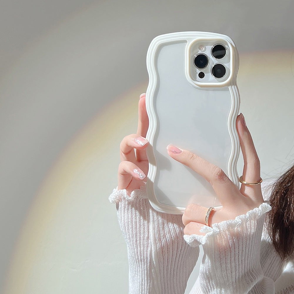 STORAZONE Electronics White / IPhone X Wave Border Mobile Phone Case Solid Color Simple Candy Color