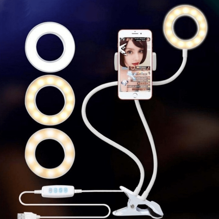 STORAZONE Electronics White LED Selfie Ring Light for Live Adjustable Makeup Light-8cm Stand