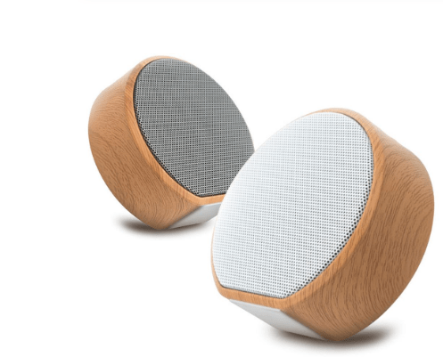 STORAZONE Electronics White Mini Wood Bluetooth Speaker Portable Outdoor Wireless Support AUX TF