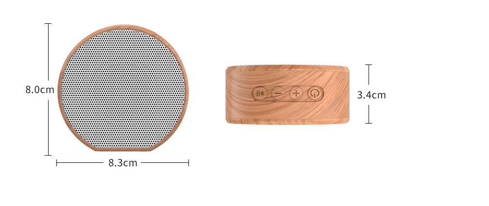 STORAZONE Electronics White Mini Wood Bluetooth Speaker Portable Outdoor Wireless Support AUX TF