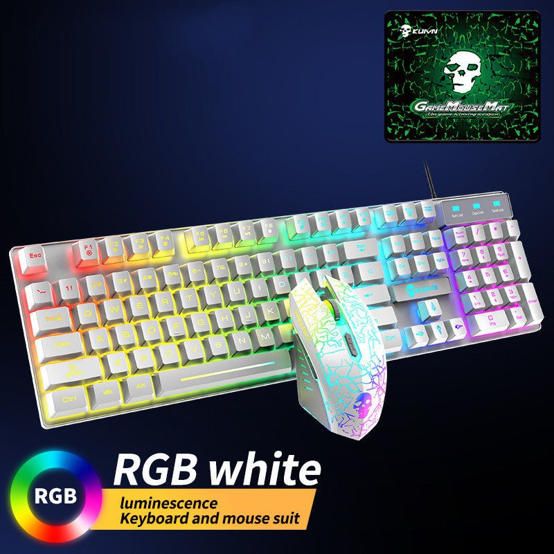 STORAZONE Electronics White RGB Kuiying T6RGB Luminous Keyboard And Mouse Set