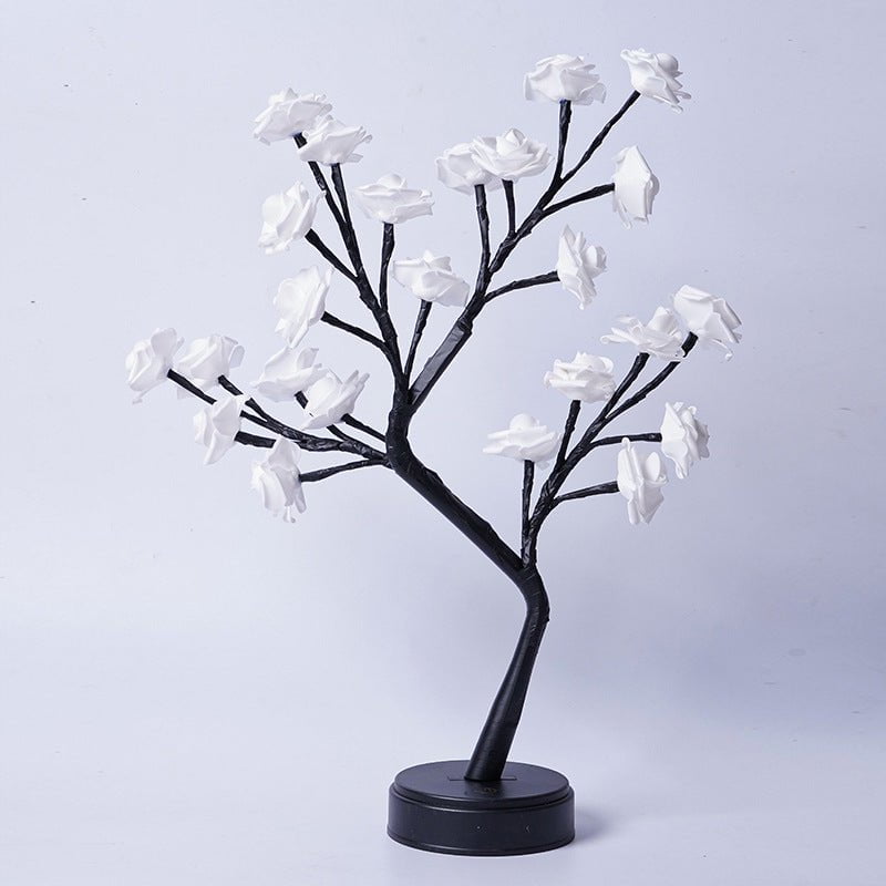 STORAZONE Electronics White Rose / Usb Plug In Table Lamp Flower Tree Rose Lamps Fairy Desk Night Lights USB Operated Gifts For Wedding Valentine Christmas Decoration