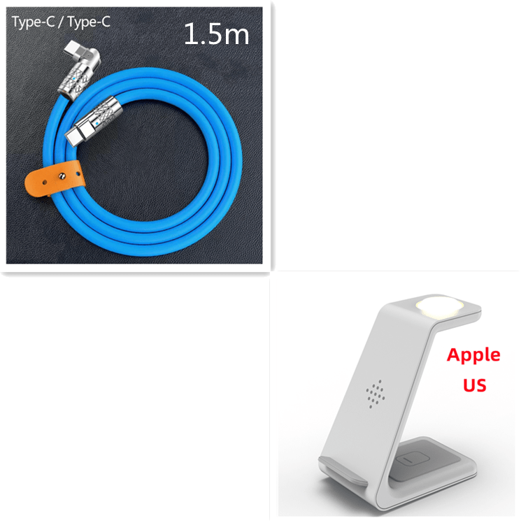 STORAZONE Electronics White Set7 / Apple US plug 3 In 1 Fast Charging Station Wireless Charger Stand Wireless Quick Charge Dock For Phone Holder