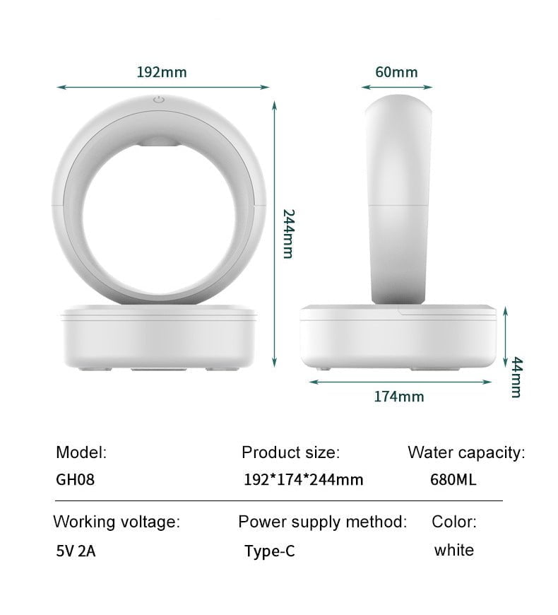 STORAZONE Electronics White / USB Anti-gravity Air Humidifier Mute Countercurrent Humidifier Levitating Water Drops Fogger Electric Humidifiers