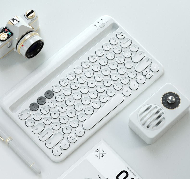 STORAZONE Electronics White / USB Bluetooth Keyboard Android Can Connect To Mobile Phone Tablet Notebook Mute Cute