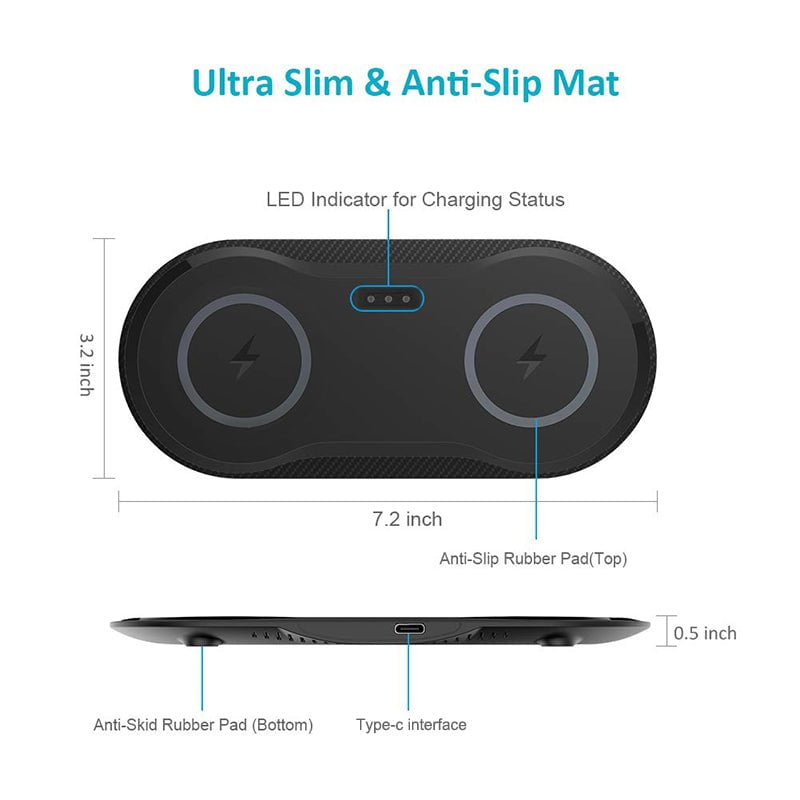 STORAZONE Electronics Wireless Charger Dual Mobile Phone Charger