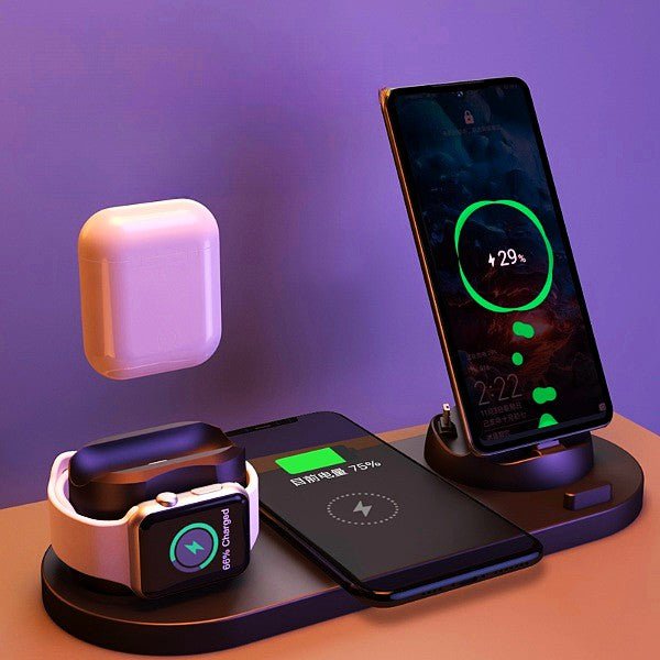 STORAZONE Electronics Wireless Charger For IPhone Fast Charger For Phone Fast Charging Pad For Phone Watch 6 In 1 Charging Dock Station