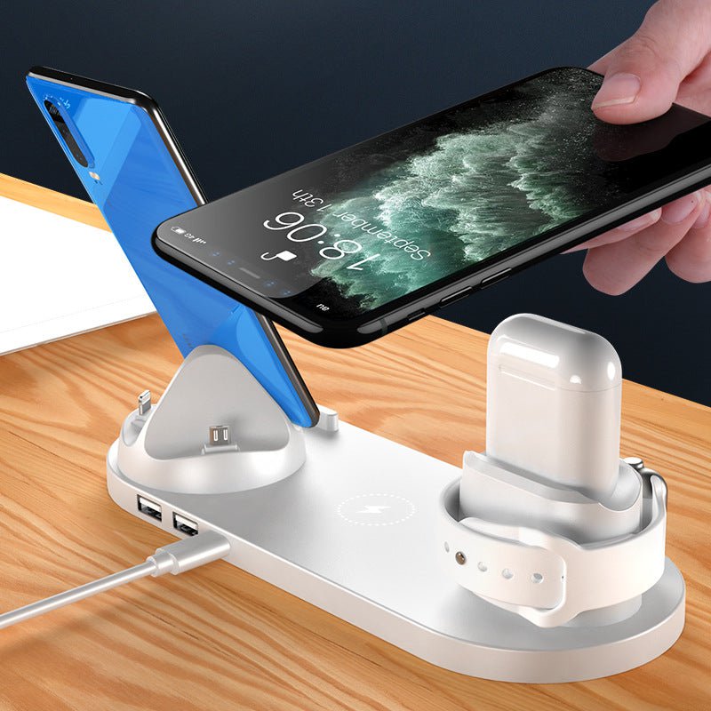 STORAZONE Electronics Wireless Charger For IPhone Fast Charger For Phone Fast Charging Pad For Phone Watch 6 In 1 Charging Dock Station