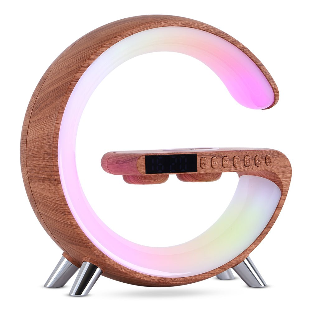 STORAZONE Electronics Wood color / AU New Intelligent G Shaped LED Lamp Bluetooth Speake Wireless Charger Atmosphere Lamp App Control For Bedroom Home Decor