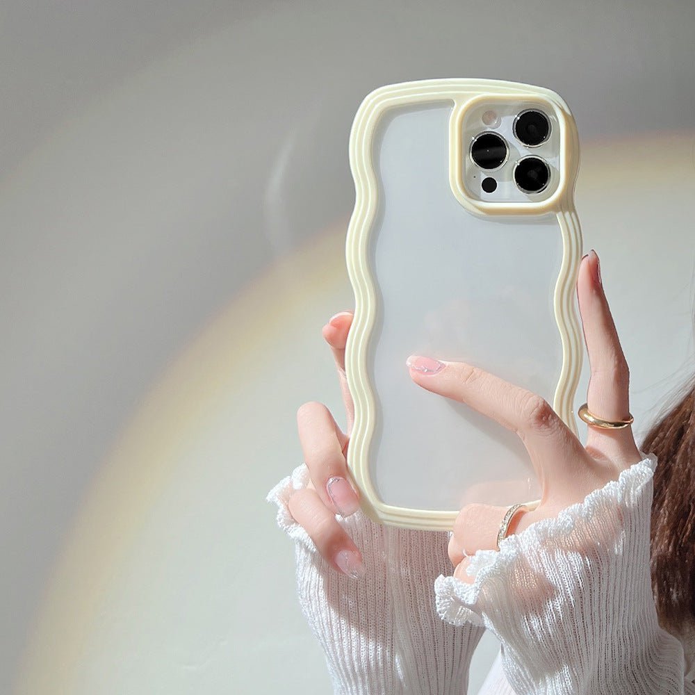 STORAZONE Electronics Yellow / IPhone X Wave Border Mobile Phone Case Solid Color Simple Candy Color