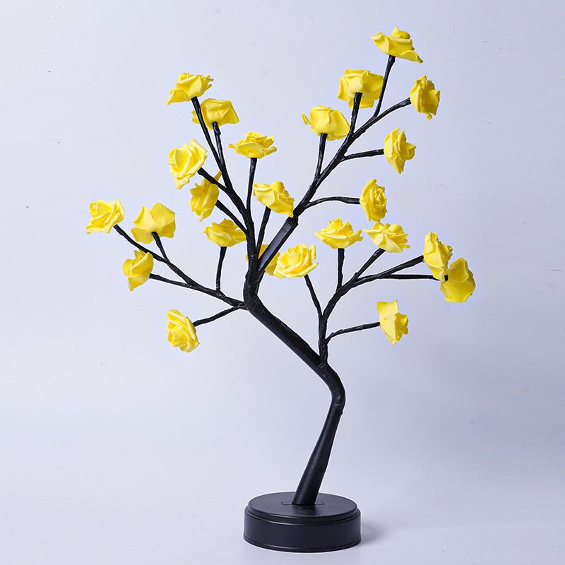 STORAZONE Electronics Yellow Rose / Usb Plug In Table Lamp Flower Tree Rose Lamps Fairy Desk Night Lights USB Operated Gifts For Wedding Valentine Christmas Decoration