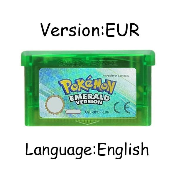 Storazone Emerald EUR GBA Game Pokemon Series 32 Bit Video Game Cartridge Console Card Pokemon Emerald Ruby FireRed LeafGreen Sapphire Multi-language