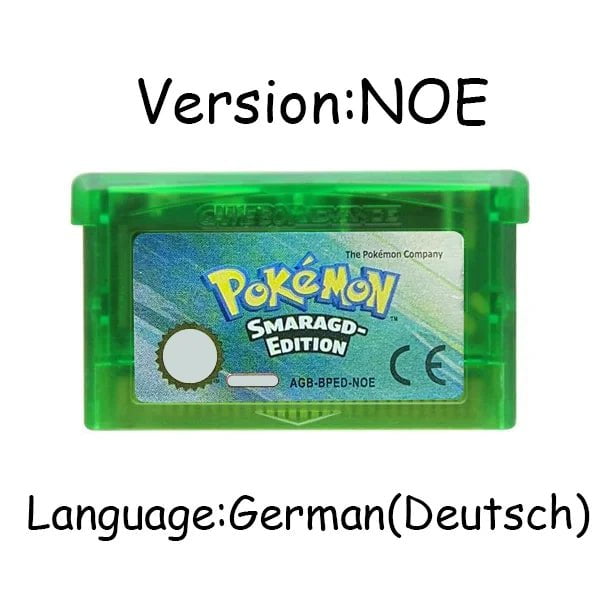 Storazone Emerald NOE GBA Game Pokemon Series 32 Bit Video Game Cartridge Console Card Pokemon Emerald Ruby FireRed LeafGreen Sapphire Multi-language