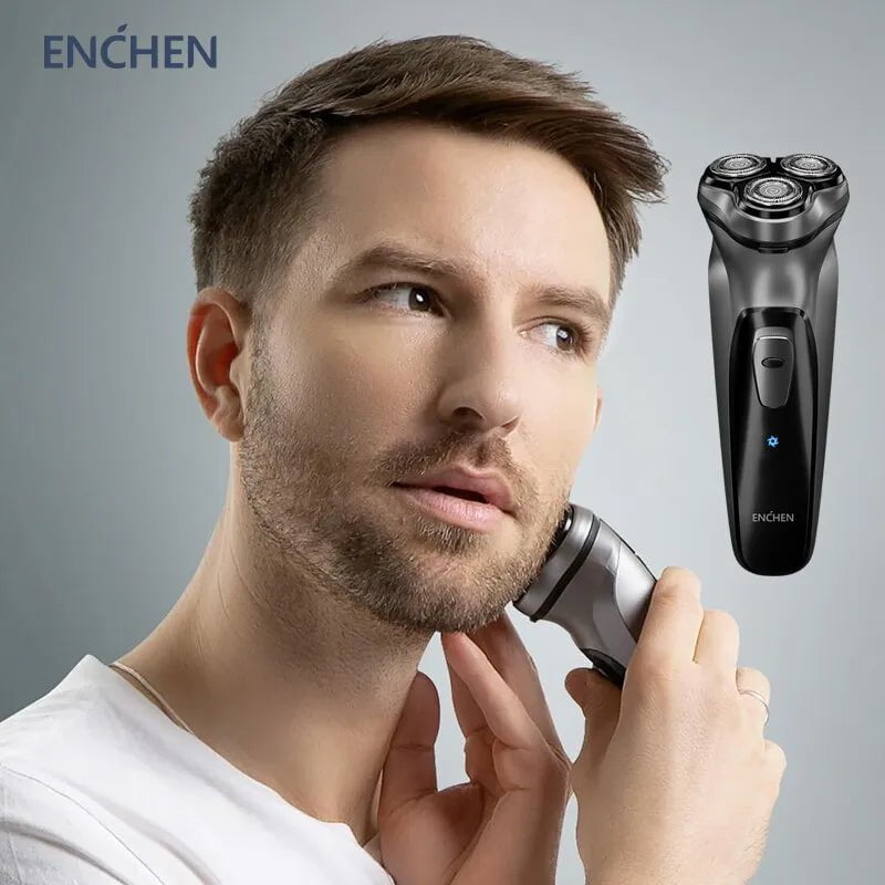 Storazone ENCHEN Blackstone Electrical Rotary Shaver for Men 3D Floating Blade Washable Type-C USB Rechargeable Shaving Beard Machine