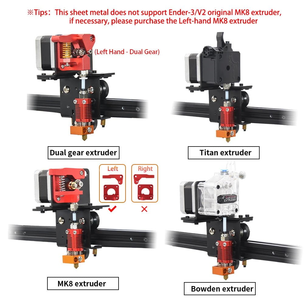 Storazone Ender3 Direct Drive Upgrade Kit Conversion Bracket for Ender 3/ V2/Pro Compatible with Dual Drive Extruder Metal Bowden Extruder