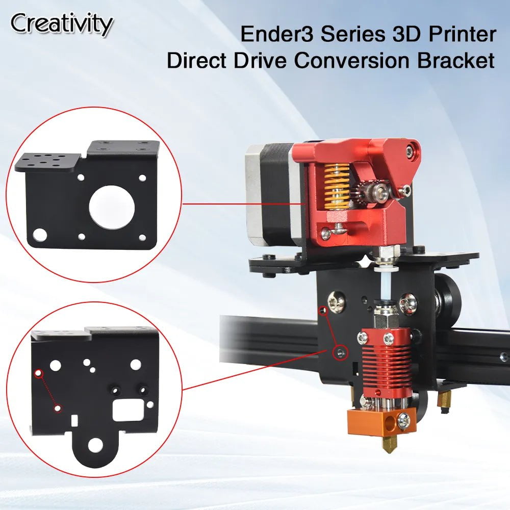 Storazone Ender3 Direct Drive Upgrade Kit Conversion Bracket for Ender 3/ V2/Pro Compatible with Dual Drive Extruder Metal Bowden Extruder