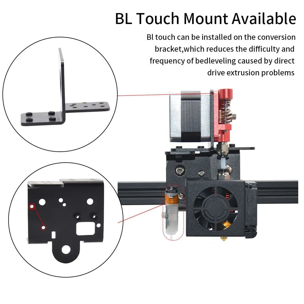 Storazone Ender3 Direct Drive Upgrade Kit Conversion Bracket for Ender 3/ V2/Pro Compatible with Dual Drive Extruder Metal Bowden Extruder