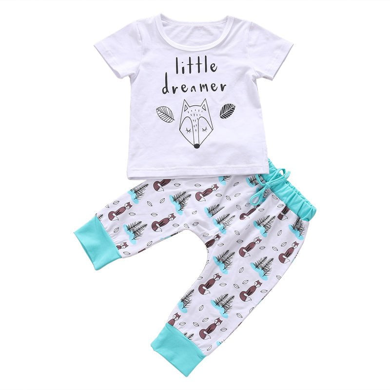 STORAZONE Enfants 100cm Newborn Baby Clothes Set T-shirt Tops+Pants Little Boys and Girls Outfits