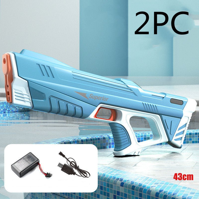 STORAZONE Enfants Blue 2PC / USB Summer Full Automatic Electric Water Gun Toy Induction Water Absorbing High-Tech Burst Water Gun Beach Outdoor Water Fight Toys