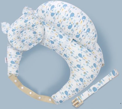 STORAZONE Enfants Blue whale with pillow Nursing Pillows Baby Maternity Breastfeeding Multifunction Adjustable Cushion Infant Newborn Feeding Layered Washable Cover
