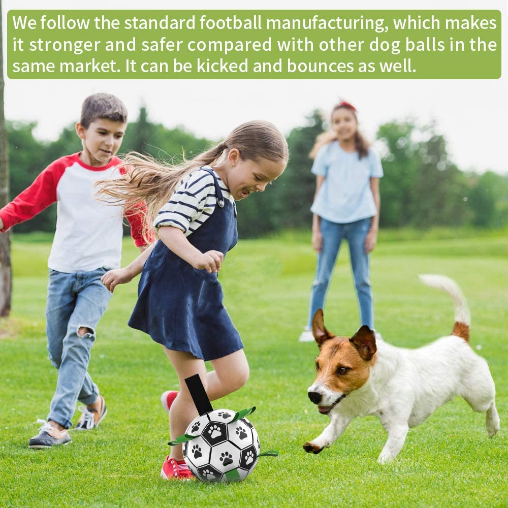 STORAZONE Enfants Dog Toys Interactive Pet Football Toys with Grab Tabs Dog Outdoor training Soccer Pet Bite Chew Balls for Dog accessories