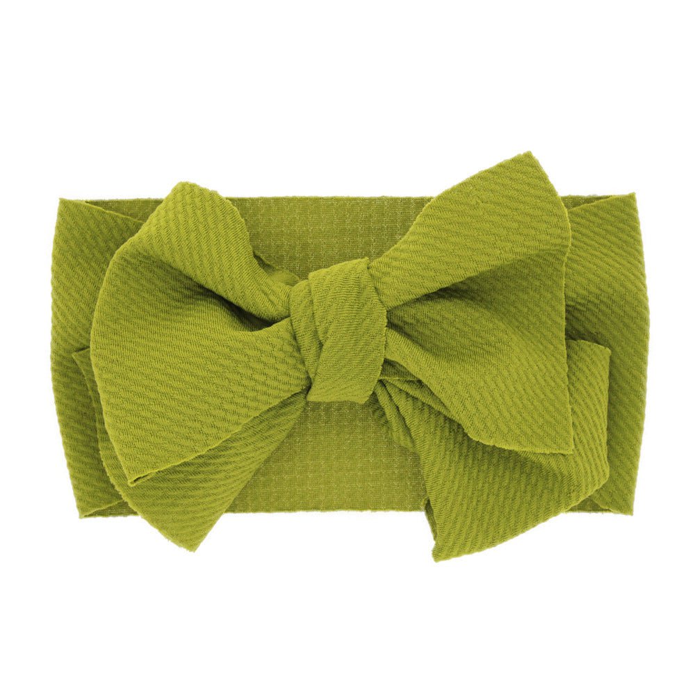 STORAZONE Enfants Green New-born baby's solid-colored bow headband