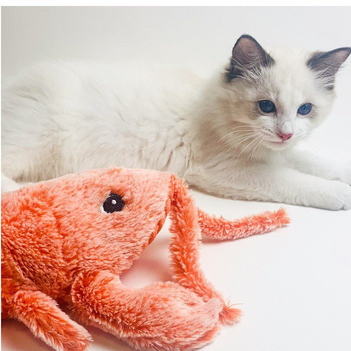 STORAZONE Enfants Pet Toys Electric Jumping Shrimp USB Charging Simulation Lobster Funny Cat Plush Pets Toy