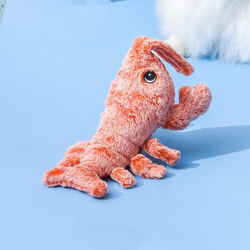 STORAZONE Enfants Soft sewn on eyes version / About 32CM / USB Pet Toys Electric Jumping Shrimp USB Charging Simulation Lobster Funny Cat Plush Pets Toy