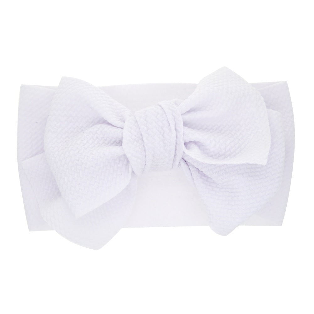 STORAZONE Enfants white New-born baby's solid-colored bow headband