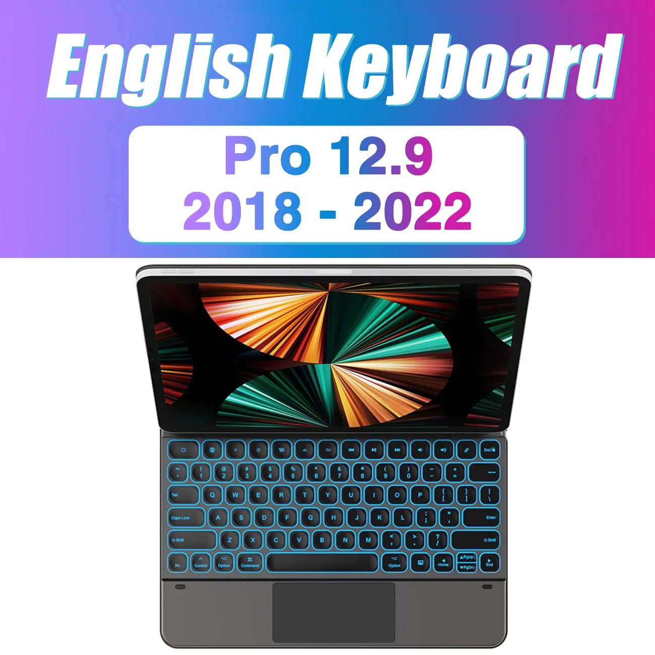 Storazone English 12.9 black / CHINA Backlight Magic Keyboard for iPad Pro 12 9 12.9 M2 2022 for iPad Pro 11 2022 10th Gneration iPad Air 5 Air 4 Keyboard folio