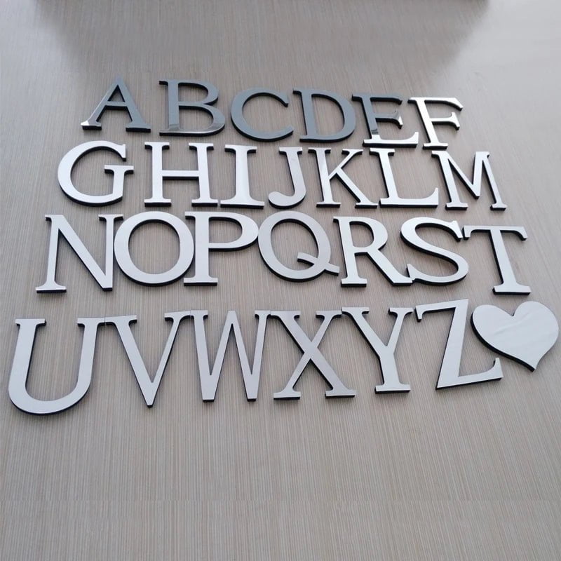 Storazone English letters Acrylic Mirror 3D DIY wall stickers home Modern personality Home English Sticker Innovative letter customization