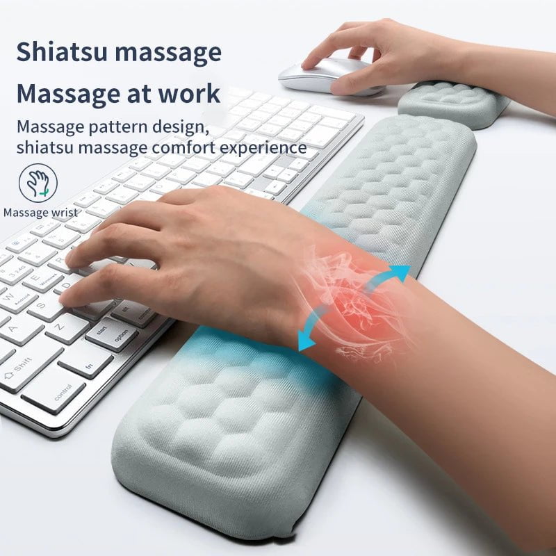 Storazone Ergonomic Keyboard Mouse Wrist Rest Office Typing Protection Relax Wrist Memory Foam Mouse Pad Computer Laptop Desk Mat