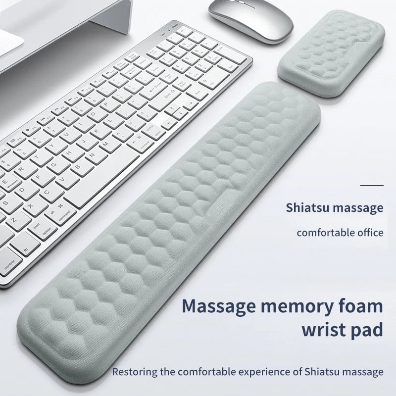 Storazone Ergonomic Keyboard Mouse Wrist Rest Office Typing Protection Relax Wrist Memory Foam Mouse Pad Computer Laptop Desk Mat