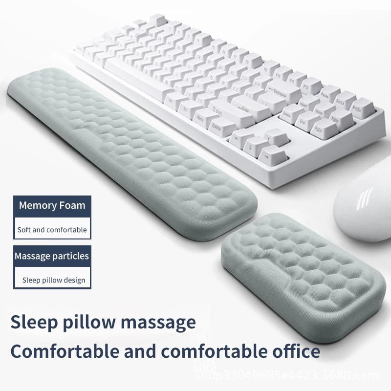 Storazone Ergonomic Keyboard Mouse Wrist Rest Office Typing Protection Relax Wrist Memory Foam Mouse Pad Computer Laptop Desk Mat