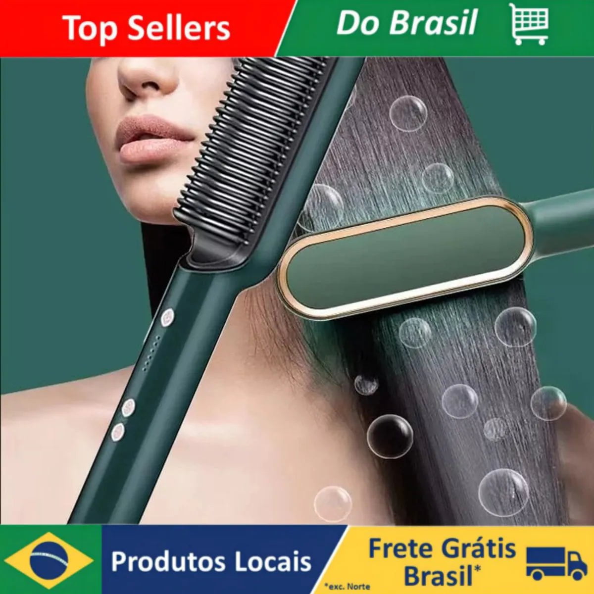 Storazone Escova secadora e modeladora de cabelo elétrica 3 em 1 bivolt