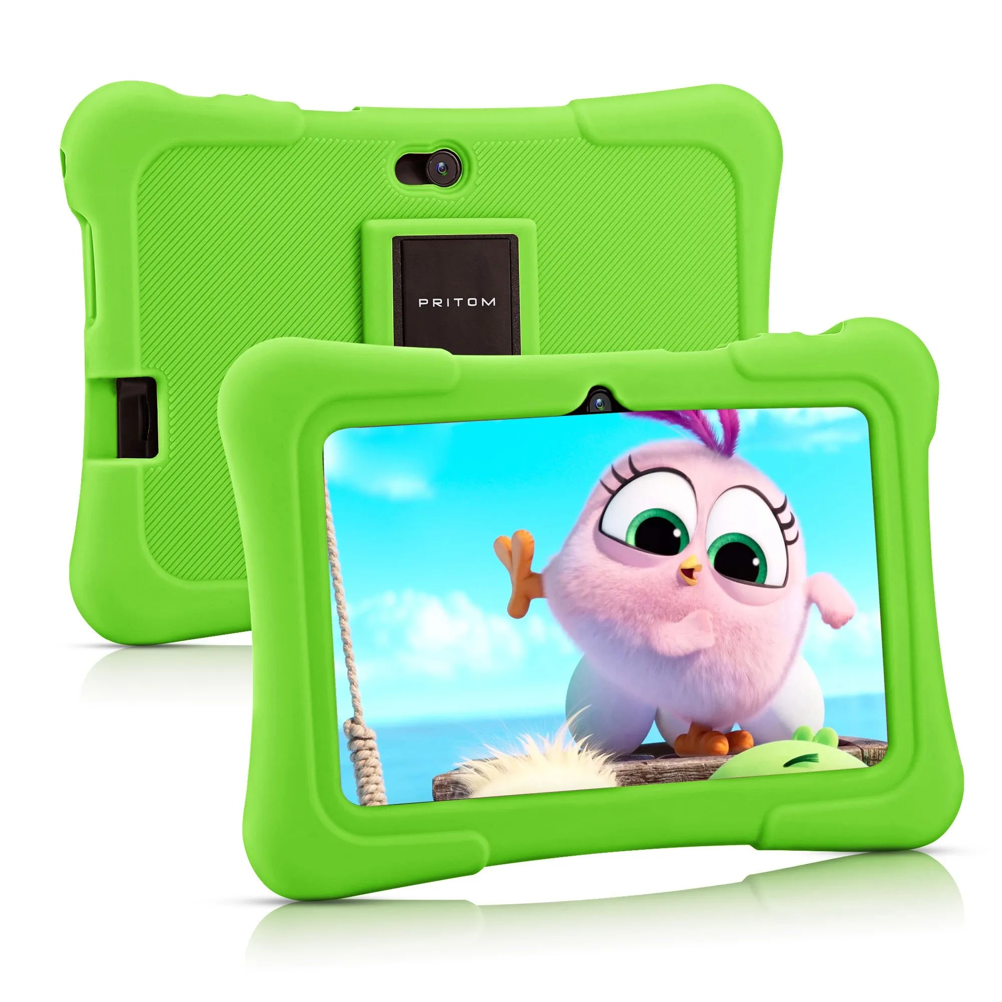 Storazone EU / light green PRITOM 7 Inch Kids Tablet Quad Core Android 10 32GB WiFi Bluetooth Educational Software Installed