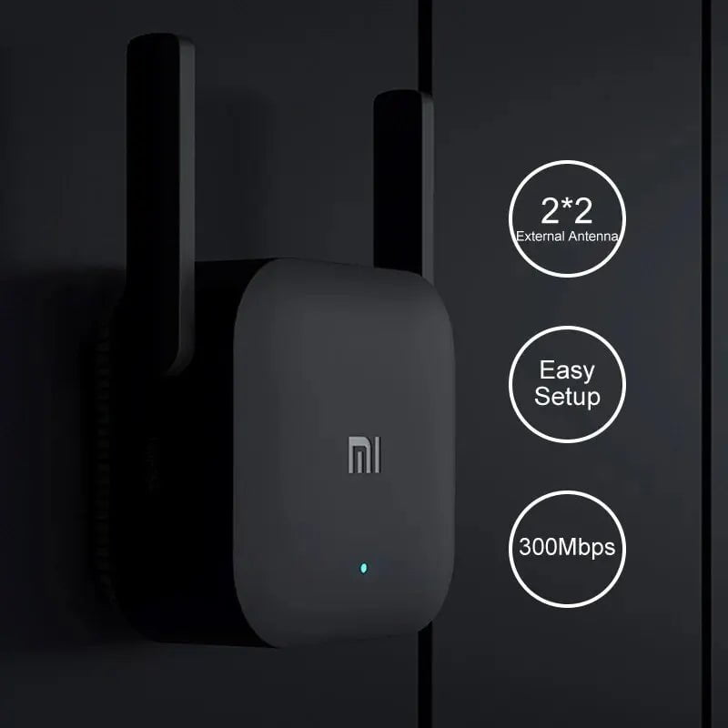 Storazone EU plug / Wifi Repeater Pro New Original Xiaomi Wifi Amplifier Pro 300M 2.4G Repeater Network Expander Range Extender Roteader Mi Wireless Wi-Fi Router